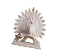 lmoikesz Figurine Animale décorative en résine pour Salle de Mariage, Statue de Paon, Art Haut Gamme, décoration Table, entrée, Bureau, etc, Blanc, 34.5 x 11 x 29.5 cm