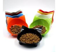 lmoikesz Gamelle résistante en mélamine pour Chat et Chien, antidérapante, idéale pour Les Petits et Moyens Chiens et Chats. Gamelle surélevée en céramique, Orange, 6.3 x 14.5 cm