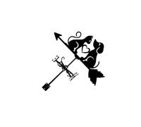 lmoikesz Girouette métallique en forme d'animal pour toit de jardin, bel objet décoratif d'extérieur pour cours et jardins, installation facile et esthétique, indicateur de direction du vent, abri