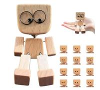 lmoikesz Homme en Bois vacillant avec 12 Visages magnétiques, Shaking Wooden Man - Décoration de Tableau de Bord - Figurine en Bois oscillant avec Pieds Mobiles - Figurine en secouant (Type C)