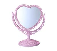 lmoikesz Miroir de maquillage robuste, miroir de courtoisie comptoir bureau style européen vintage, transparent quotidien rotatif, support vanité rétro, comptoir bureau rotatif double