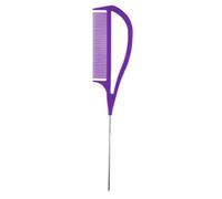 lmoikesz Peigne de coiffure fin, outil de coupe pour queue rat, idéal pour les techniques tissage cheveux professionnelles. Crêpe à dents larges pour coiffeur, tresses, Violet, 26.3 x 5.5 cm
