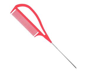 lmoikesz Peigne de coiffure fin, outil de coupe pour queue rat, idéal pour les techniques tissage cheveux professionnelles. Crêpe à dents larges pour coiffeur, tresses, Rose, 26.3x5.5cm