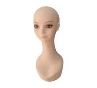 lmoikesz Tête de mannequin chauve affichant des chapeaux, des lunettes et perruques dans divers environnements Tête de mannequin avec oreilles Accessoires