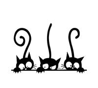 lmoikesz Trois Noir Chat Stickers Muraux DIY Exquis Animaux Forme Papier Peint Décoration de La Maison Personnalité Vinyle Stickers pour