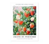 Lmovutcom Affiche d'Art Fraises - Périgord, Image d'Art sur Toile Abstraite Minimaliste, Impressions Florales Colorées, Peinture Esthétique, Déco Murale Moderne Chambre Salle de Bain, Non Encadré