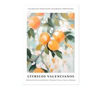 Lmovutcom Affiche d'Art Oranges - Valence, Image d'Art sur Toile Abstraite Minimaliste, Impressions Florales Colorées, Peinture Esthétique, Déco Murale Moderne Chambre Salle de Bain, Non Encadré