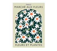Lmovutcom Affiche Marché aux Fleurs Paris, Impressions Déco Murale Florale Abstraite, Image d'Art Murale Voyage Minimaliste Colorée pour Chambre, Déco d'Art Maison Salon ou Couloir, Non Encadré