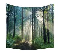 Lmovutcom Chemin d'ombre et de lumière de forêt, tapisserie décorative de paysage, grande tapisserie, tenture murale en tissu, décoration murale, tissu suspendu, pour chevet de chambre
