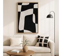 Lmovutcom Décoration murale abstraite et neutre, Décoration murale impressions sur toile modernes, tableaux minimalistes noirs et beiges pour salon, salle à manger, chambre, couloir (Sans cadre)