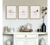 Lmovutcom Décoration murale « This is Us » sans cadre, pour la décoration intérieure, style ferme vintage rustique, affiches murales minimalistes pour salon et famille.