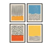 Lmovutcom Ensemble de 4 affiches murales géométriques abstraites - Impressions modernes du milieu du siècle, posters abstraits minimalistes, décoration murale esthétique (sans cadre)