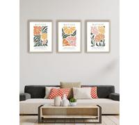 Lmovutcom Impressions Matisse Marché aux Fleurs, Art Mural Sans Cadre, Ensemble de 3 Décor Murale Botanique sur Toile Coton pour Séjour Chambre, Accessoires Esthétiques, Cadeau