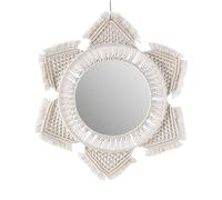 Lmovutcom Miroir Mural Rond à Pompons, Style ins, Miroir de Maquillage tissé à la Main, décoration Murale pour la Maison