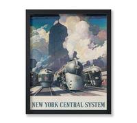 Lmovutcom Poster de Voyage Vintage, Impression sur Toile Rétro de New York, Central Railroad, Art du Train, Décoration pour Chambre, Salon, Art Mural Non Encadré