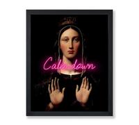 Lmovutcom The Virgin With The Crown, Impression Calm Down, Portrait Altéré, Pop Art, Cadeau pour Hommes & Femmes, Décoration Chic Tirage sur Toile pour Dortoir, Chambre ou Salon, Art Mural Sans Cadre