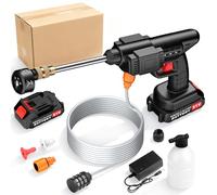 Lmozim Karcher Nettoyeur Haute Pression sans Fil Pistolet a Eau sur Batterie Karcher Portable Pulverisateur Electrique avec 6 en 1 Buse, 5m Tuyau pour Lavage de Voiture Arrosage pour Jardin