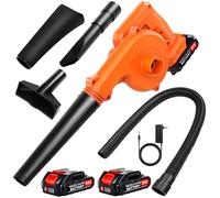 Lmozim Mini Souffleur Aspirateur de Feuilles sans Fil Leger Souffleur Electrique à Batterie 4.0Ah Aspirateur a Main Portable avec 4 Buses pour Nettoyer Voitures Jardin Maison Ordinateur