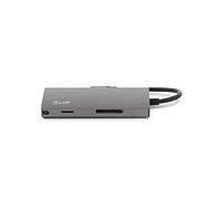 LMP USB-C mini Dock 8-ports avec HDMI - 3x USB 3.0 - Ethernet - SD/MicroSD - charge USB-C - Gris sidéral