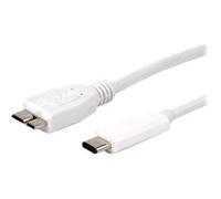 LMP - Câble USB - 24 pin USB-C (M) pour Micro-USB Type B (M) - USB 3.1 - 3 A - 1 m - blanc