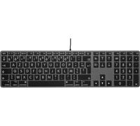 LMP - Clavier USB français (AZERTY) à Grands caractères avec pavé numérique - Couvercle supérieur en Aluminium et 2 Ports USB-A - Compatible avec Mac (Space Gray)