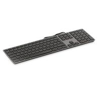 LMP KB-3421 Clavier USB pour Windows, 110 Touches avec Pavé Numérique, Layout Français (AZERTY), 2X Ports USB Intégrés, Boîtier en Aluminium, Design Slim, Gris Sidéral