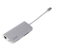 LMP USB-C Mini Dock 8-Ports avec HDMI - 3X USB 3.0 - Ethernet - SD/MicroSD - Charge USB-C - Argent