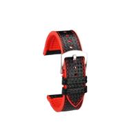 LMPVPDGADZ Ajustement for Hamilton bracelet de montre kaki Aviation série de vitesse du vent Composite en Fiber de carbone bracelet de montre accessoires Sport caoutchouc hommes 20mm 22m(Black red sil