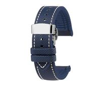 LMPVPDGADZ Bracelet de montre Citizen Blue Angel, deuxième et troisième génération, AT8020 JY8078, en Fiber de carbone, en Nylon et caoutchouc fluoré, 22mm, 23mm(White line silver,22mm)