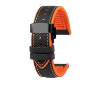 LMPVPDGADZ Bracelet de montre Citizen Blue Angel, deuxième et troisième génération, AT8020 JY8078, en Fiber de carbone, en Nylon et caoutchouc fluoré, 22mm, 23mm(Orange Line black,22mm)