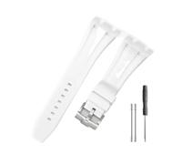 LMPVPDGADZ Bracelet de montre Durable et confortable, adapté for Audemars Piguet, for Royal Oak Offshore 15703 15400, for bracelet en Silicone(White-Steel-K14)