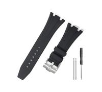LMPVPDGADZ Bracelet de montre Durable et confortable, adapté for Audemars Piguet, for Royal Oak Offshore 15703 15400, for bracelet en Silicone(Black-Steel-K14)