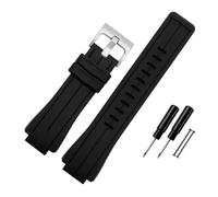 LMPVPDGADZ Bracelet de montre en caoutchouc de Silicone 24*16mm Joint convexe noir rouge Orange blanc lignes bleues hommes bracelet de montre adapté for Timex T2N720 T2N721 T2N739(Black black-S pin)
