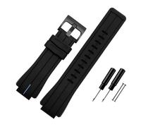 LMPVPDGADZ Bracelet de montre en caoutchouc de Silicone 24 * 16mm Joint convexe noir rouge Orange blanc lignes bleues hommes bracelet de montre adapté for Timex T2N720 T2N721 T2N739(Black blue-B pin)