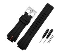 LMPVPDGADZ Bracelet de montre en caoutchouc de Silicone 24*16mm Joint convexe noir rouge Orange blanc lignes bleues hommes bracelet de montre adapté for Timex T2N720 T2N721 T2N739(Black orange-S pin)