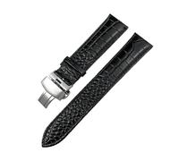 LMPVPDGADZ Bracelet de montre en cuir 19 mm 20 mm 21 mm 22 mm for Omega Fit for Tissot Fit for Longines Fit for Tudor Fit for CITIZEN Pattern Bracelet de montre marron noir(Black Style 2,19MM_GOLD BUC