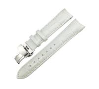 LMPVPDGADZ Bracelet de montre en cuir cramoisi 18mm, adapté for Tissot 1853 T035 T035210 T035207, Bracelet de montre incurvé for femmes(White,18MM_GOLD BUCKLE)