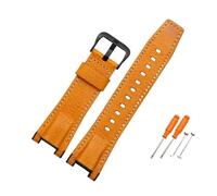 LMPVPDGADZ Bracelet de montre en cuir et toile de Nylon for hommes, compatible for G-SHOCK GST-210D/S100D/S110D/W110D/W300, noir, marron, jaune(Yellow-black)