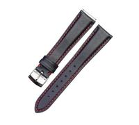 LMPVPDGADZ Bracelet de montre en cuir for Zenith, Omega, Jaeger-LeCoultre, Rolex, Blancpain, A. Lange et Söhne, chaîne de montre for hommes 20 mm-16(Black red line)