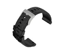LMPVPDGADZ Bracelet de montre en résine de caoutchouc de silicone 24 mm sport noir gris jaune bracelet de montre adapté for SUUNTO adapté for SPARTAN TRAVERSE ALPHA adapté for WOODLAND(A Black-S pin)