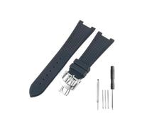 LMPVPDGADZ Bracelet de montre en Silicone, 25x13mm, adapté for Patek Philippe Sport Elegance 5726/5711/5712 série Nautilus, accessoires(Black-ST-Z21)