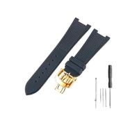 LMPVPDGADZ Bracelet de montre en Silicone, 25x13mm, adapté for Patek Philippe Sport Elegance 5726/5711/5712 série Nautilus, accessoires(Black-GD-Z21)