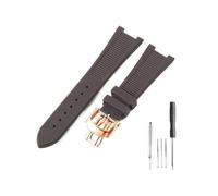 LMPVPDGADZ Bracelet de montre en Silicone, 25x13mm, adapté for Patek Philippe Sport Elegance 5726/5711/5712 série Nautilus, accessoires(Brown-RS-Z21)