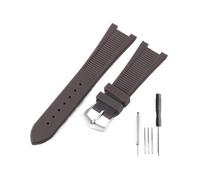 LMPVPDGADZ Bracelet de montre en Silicone, 25x13mm, adapté for Patek Philippe Sport Elegance 5726/5711/5712 série Nautilus, accessoires(Brown-ST-K20)