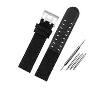 LMPVPDGADZ Bracelet de montre en toile de Nylon 20 22, noir marron armée vert lea/ther bas, bracelet de montre for hommes adapté for Hamilton Khaki Field(Black-S pin,20mm)