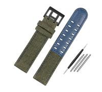 LMPVPDGADZ Bracelet de montre en toile de Nylon 20 22, noir marron armée vert lea/ther bas, bracelet de montre for hommes adapté for Hamilton Khaki Field(Army green-B pin,22mm)