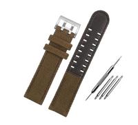 LMPVPDGADZ Bracelet de montre en toile de Nylon 20 22, noir marron armée vert lea/ther bas, bracelet de montre for hommes adapté for Hamilton Khaki Field(Brown-S pin,22mm)