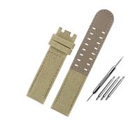 LMPVPDGADZ Bracelet de montre en toile de Nylon 20 22, noir marron armée vert lea/ther bas, bracelet de montre for hommes adapté for Hamilton Khaki Field(Khaki-NO BK,22mm)