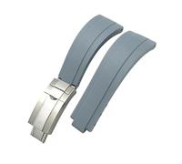 LMPVPDGADZ Bracelet de montre for boucle courte en caoutchouc, 20mm 21mm, adapté for Rolex, for Daytona Submariner, rôle OYSTERFLEX Yacht Master, petit poignet en Silicone(Gray-Buckle,21mm)