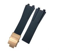 LMPVPDGADZ Bracelet de montre for boucle pliante en acier et caoutchouc de Silicone, 26mm, adapté for Ulysse Nardin, bleu, noir, marron, accessoires de Sport(Black Roes buckle)